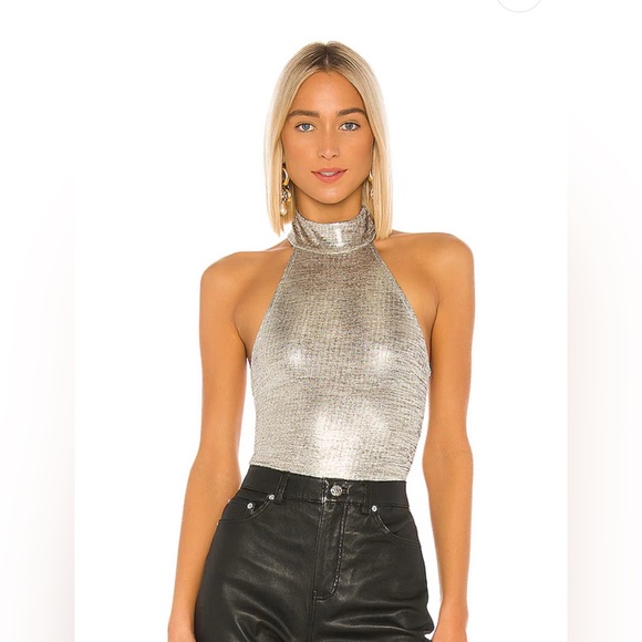 X Revolve Shae Bodysuit in Pewter - SZ Large - Mockneck - Picture 5 of 7